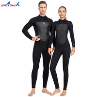 Combinaison de plongée DIVE SAIL 3 mm à fermeture éclair dorsale en néoprène antibactérien coupe-vent à manches longues pour la pêche sous-marine, la plongée en apnée, la plongée et le surf