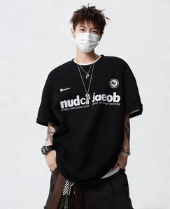 T-shirt Oversize in Cotone 100% da 230g con Stampa Logo a Girocollo, Morbida e Traspirante, Stile Streetwear per Primavera Estate - Product Image 1