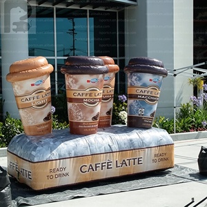 Gobelet à café gonflable géant personnalisé avec logo et base stable pour café, boutique de boissons, publicité routière - Product Image 1