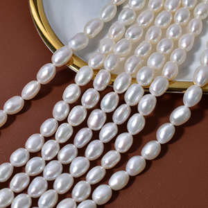 40cm 8-9mm trắng Baroque sợi ngọc trai tự làm keshi Vòng cổ ngọc trai phụ kiện - Product Image 1
