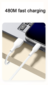 Tốc Độ Cao Sạc 27W Pd Rome Cột Bện Cáp Dữ Liệu Cho Điện Thoại 15/16 60W Kép Type-C Nhanh Chóng Sạc Cho Hua Wei Các Thiết Bị - Product Image 4