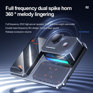 Station de charge sans fil magnétique, haut-parleur Bluetooth portable, chargeur sans fil 6 en 1 avec lumière nocturne RVB, réveil pour <span class=keywords><strong>iPhone</strong></span>, pour la maison - Product Image 6