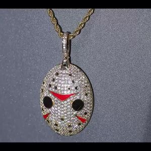 Collar <span class=keywords><strong>de</strong></span> hombre con colgante <span class=keywords><strong>de</strong></span> máscara <span class=keywords><strong>de</strong></span> sierra estilo Hip Hop, con micro pavé <span class=keywords><strong>de</strong></span> circonita cúbica, temática <span class=keywords><strong>de</strong></span> película <span class=keywords><strong>de</strong></span> terror, para rapero urbano, joyería al por mayor - Product Image 4