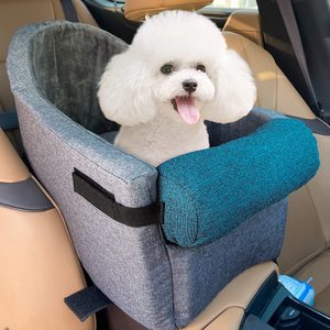 Modern Portable Hemp+Sponge Eco-Friendly Car <strong>Seat</strong> <strong>Dog</strong> Bed Solid Style <strong>Pet</strong> Car Booster Bucket with Safe Belt for Travel - Product Image 1