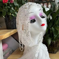 Hiyabs Musulmanes Negros y Grises con Cuentas, Pañuelo para la Cabeza, Estilo Ramadán, Kufi, Turbante Dubai, Gorro Islámico, Cubrecabeza para Oración, Elegante