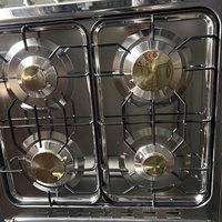 Four multifonctionnel en acier inoxydable grande capacité avec 4 brûleurs à gaz, cuisinière intégrée robuste pour usage commercial