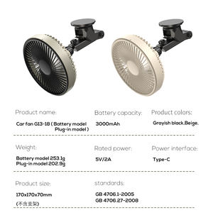 Ventilador de Coche Pluska G13 Multifuncional de 3 Velocidades y 3000mAh con Base de Succión Práctica - Product Image 5