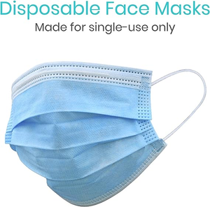 Masques médicaux jetables bleus et noirs pour adultes, protection triple couche, anti-poussière, antibactériens, qualité médicale <span class=keywords><strong>ASTM</strong></span> F2100 <span class=keywords><strong>Niveau</strong></span> <span class=keywords><strong>3</strong></span> 95% - Product Image 3