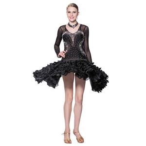 L-13376 Nuevo Vestido de Baile Latino con Pedrería y Gran Cola, Traje de Actuación, Vestido de Competición de Baile en <span class=keywords><strong>Venta</strong></span> - Product Image 1