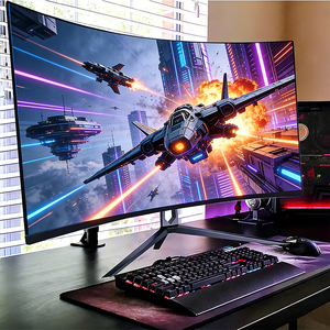 จอคอมพิวเตอร์โค้งขนาด 24 32 34 นิ้ว จอ IPS LCD 144hz 165hz 4K 1080P 3440*1440P จอกว้างพิเศษสำหรับเล่นเกม - Product Image 6