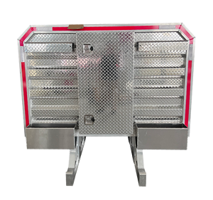 New 68'' X 80'' Aluminum Truck Headache Rack with Middle Door Full Tray Chain Hanger - Product Image 1