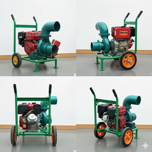 Pompa d'Acqua Diesel Raffreddata ad Aria da 6 Pollici ad Alto Flusso con Carrello per Irrigazione Agricola e Drenaggio Alluvioni - Product Image 5