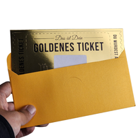Tarjeta de papel dorado personalizada con lata de estampado negro Tarjeta de rascar de escritura personalizada Boleto dorado
