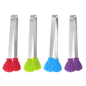 Different Shape and Colours 5 Inch Kitchen Baking Mini Cute <strong>Tongs</strong> with Silicone Clips for Serving Food Ice Cube <strong>Fruits</strong> Sugar - Product Image 6