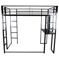 Lit mezzanine moderne sur mesure avec bureau, rangements et escalier, lit mezzanine avec bureau informatique