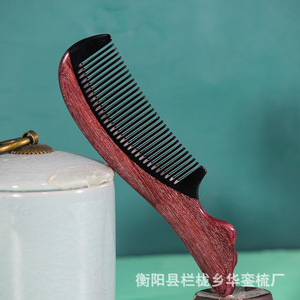 Peine de cuerno de 10-15 cm con dientes finos para el cuidado del cabello de niños y adultos, de la ciudad de Hengyang, condado de Lanlong. - Product Image 3
