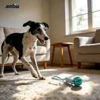 Jouet interactif Jemow TPR pour animaux : balle distributrice de friandises, jouet à mâcher pour le nettoyage des dents, durable, pour chats et chiens, jouet d'entraînement à la traction manuelle