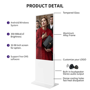 Support de sol intérieur 43/49/55/65 pouces Totem centre commercial Kiosque design tactile Kiosque publicitaire Android LCD - Product Image 4