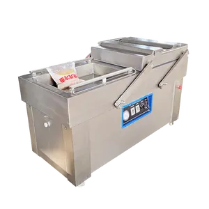 Máquina de embalagem a vácuo termoformadora de legumes congelados de cebola e carne salgada de salsicha e queijo de câmara dupla de alta capacidade
