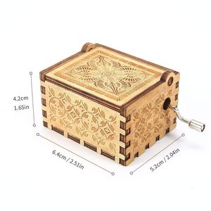 Boîte à musique en bois gravée au laser à manivelle, 28 designs, écologique, cadeau de mode, promotionnelle, Melody, <span class=keywords><strong>The</strong></span> <span class=keywords><strong>Promised</strong></span> <span class=keywords><strong>Neverland</strong></span> - Product Image 3