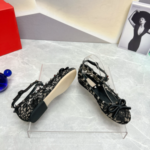 Eye <b>Catching</b> Sexy Mesh Studded Flats with Lace-Up Ankle Straps-Wedding Shoes Anti-Slip Evergreen Outdoor Design Valentinos - Product Image 6