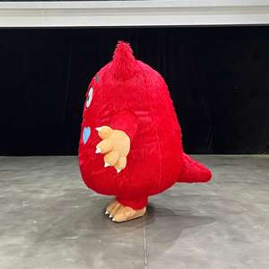 Disfraz <span class=keywords><strong>de</strong></span> Mascota Monstruo Rojo <span class=keywords><strong>de</strong></span> Diseño Creativo con Ojos Grandes para Dientes, Orejas, Manos, Pies, Corazón Azul, Inflable <span class=keywords><strong>de</strong></span> Alta Gama, Impermeable - Product Image 2