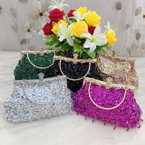 Tas Tangan Wanita Mewah Berkilau Custom Hot Sale, Tas Clutch Pesta Pernikahan <span class=keywords><strong>Prom</strong></span> Bertabur Manik-Manik Bling-Bling - Product Image 2