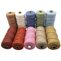 Corde en macramé tressée de haute qualité 5mm 100m cordon en macramé en polyester coton recyclé multicolore spécifications d'usine emballage