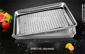 Cina lusso personalizzazione moderna semplicità acciaio inox BBQ cubetto di ghiaccio vassoio ovale