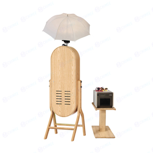 Nouvel arrivage Photomaton miroir en bois véritable Photomaton en bois vintage avec machine photomaton à écran tactile 21.5 "et étui de vol - Product Image 2