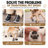 Chaussures jetables pour chien, bottes imperméables en tissu non tissé avec antidérapant et protection pour les pattes, pour chiens de petite et moyenne taille