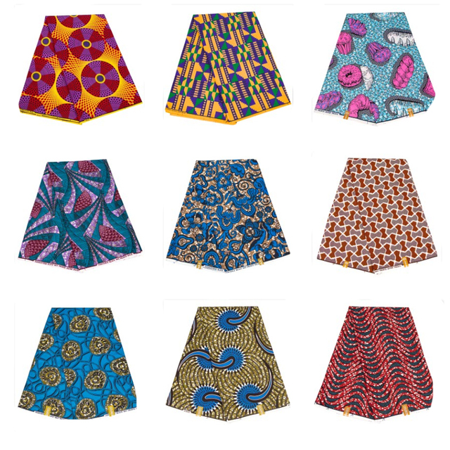 Hot Sales  Multiple Pattern 100% African Wax Printed Polyester Fabric Printed  Real Wax  Fabric