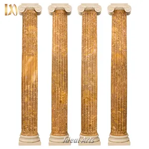 Vendita diretta in fabbrica stile antico intagliato a mano in pietra naturale Design personalizzato grande colonna di marmo