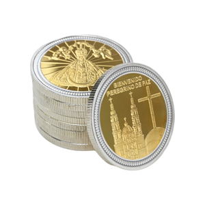 Medaglie Personalizzate 3D in Lega di Zinco per Santi Cattolici, Medaglione Religioso del Pellegrino della Pace, Placcato Oro e Argento, Souvenir per la Chiesa - Product Image 4
