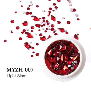 16 Mix Design Crystal 3d Nail Decoration Alloy AB Rhinestone Metal Jewelry Zircon Cherry Designers Nail Charms