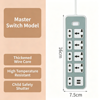 Enchufe múltiple con protección contra sobrecarga y USB para uso en el hogar y la oficina, extensión de toma de corriente.