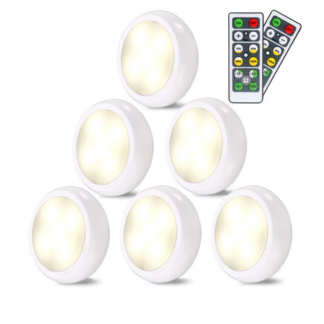TAIKOO Furniture Cupboard 3W Dimmable Rgbw 16 Colors Remote Control Smart Led Puck Under Cabinet Light Kit