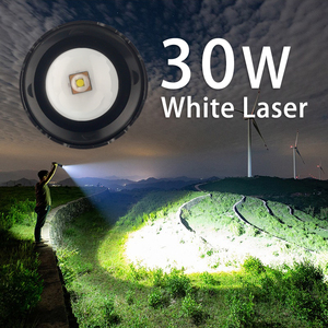 Lampe <span class=keywords><strong>torche</strong></span> rechargeable <span class=keywords><strong>3000</strong></span> <span class=keywords><strong>lumens</strong></span>, laser blanc 30W, LED haute puissance, type C, en alliage d'aluminium - Product Image 3