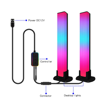 Barre lumineuse LED RGBIC intelligente, synchronisation musicale, lumière d'ambiance, lampe d'angle intelligente pour salle de jeu, bureau, rétroéclairage TV