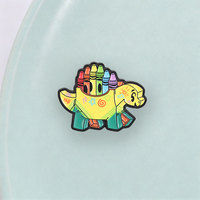 Épinglette en émail Crayon Dinosaure, badge métallique décoratif pour sac à dos, veste, sac, accessoire de mode quotidien, ornement