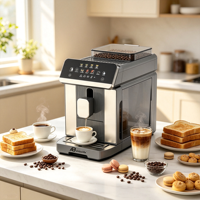 Cafetera Automática Anbolife con Preinfusión, Pantalla LED, Molinillo Cónico Integrado, WiFi, Memoria Personalizada, Fabricación OEM
