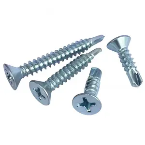 Thread Screws Carbon Steel Blue Zinc Finish Drilling Cross Countersunk Head Self Drilling Screws