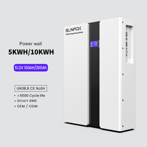 सनपोक थोक 10kwh 5kwh बिजली सौर दीवार बैटरी <span class=keywords><strong>48v</strong></span> 200ah लिथियम सौर बैटरी आयन ली 51.2 वी 48 वी 100 मील जीवन - Product Image 1