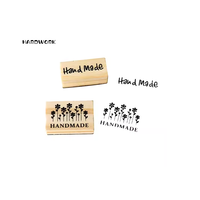 HARDWORK Tampon encreur carré en bois et caoutchouc personnalisé avec logo en relief rétro pour DIY
