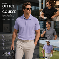 Polo de golf JNEI 150 g/m², tissu respirant, séchage rapide, facile d'entretien, haute performance pour homme