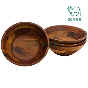 Bol à salade en bois d'acacia de 7 pouces bol de service en bois pour salade soupe nouilles - Product Image 2