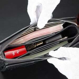 Nuovo Disegno del Cuoio Genuino di frizione lungo per gli uomini, In Pelle di Alligatore della chiusura lampo Del Raccoglitore Per Gli Uomini - Product Image 6