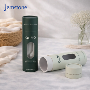 Emballage personnalisé en tube de carton biodégradable pour sous-vêtements, vêtements, foulards en soie, hijabs, boîte cadeau cylindrique avec fenêtres - Product Image 2