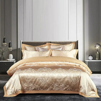 Ensemble de literie personnalisé 100% coton Satin Jacquard quatre pièces Style européen housse de couette ensemble de literie Jacquard coton coton