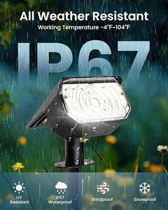 <span class=keywords><strong>Spot</strong></span> solaire extérieur étanche IP67 60 LED Projecteurs de paysage 3CCT Projecteur de jardin pour arbre Cour Jardin Maison - Product Image 3